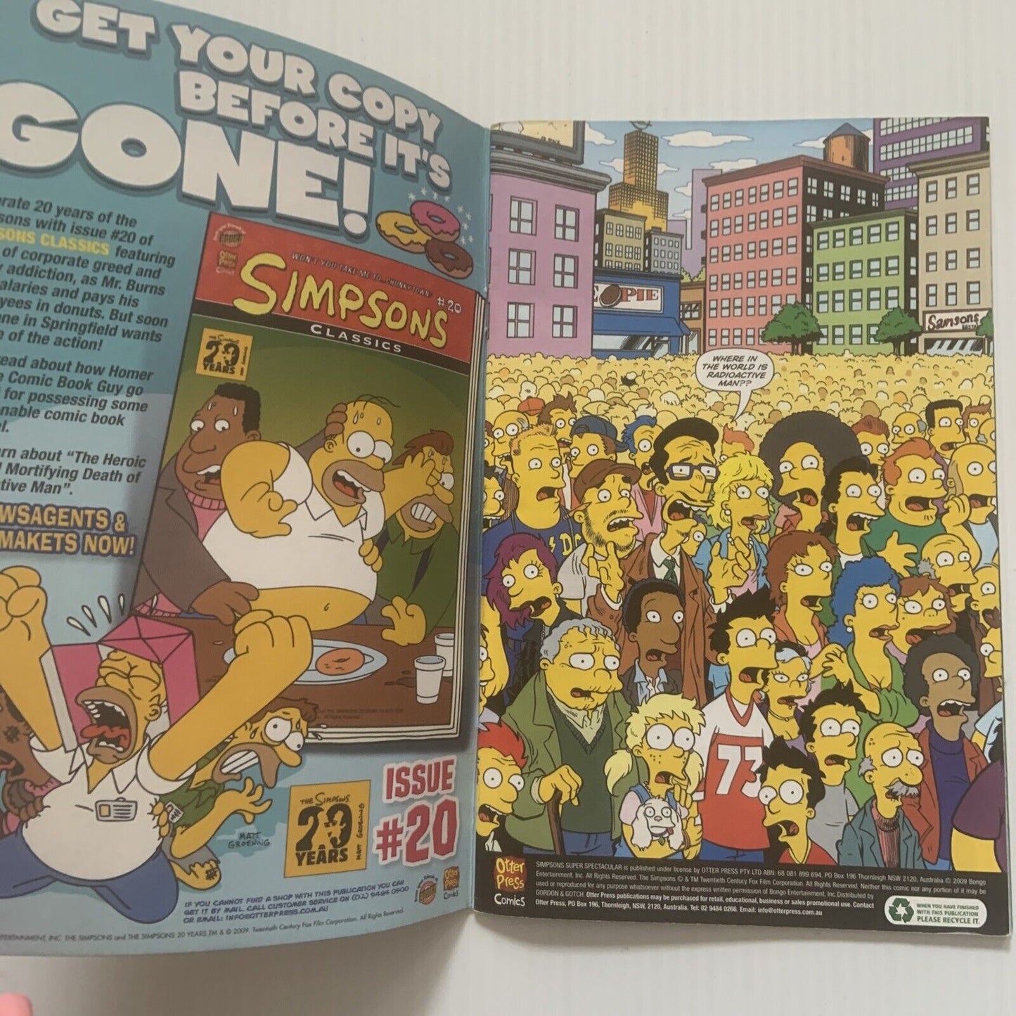 Comic Book SIMPSONS SUPER SPECTACULAR #9 Bongo 2009 POSTER Included Unused