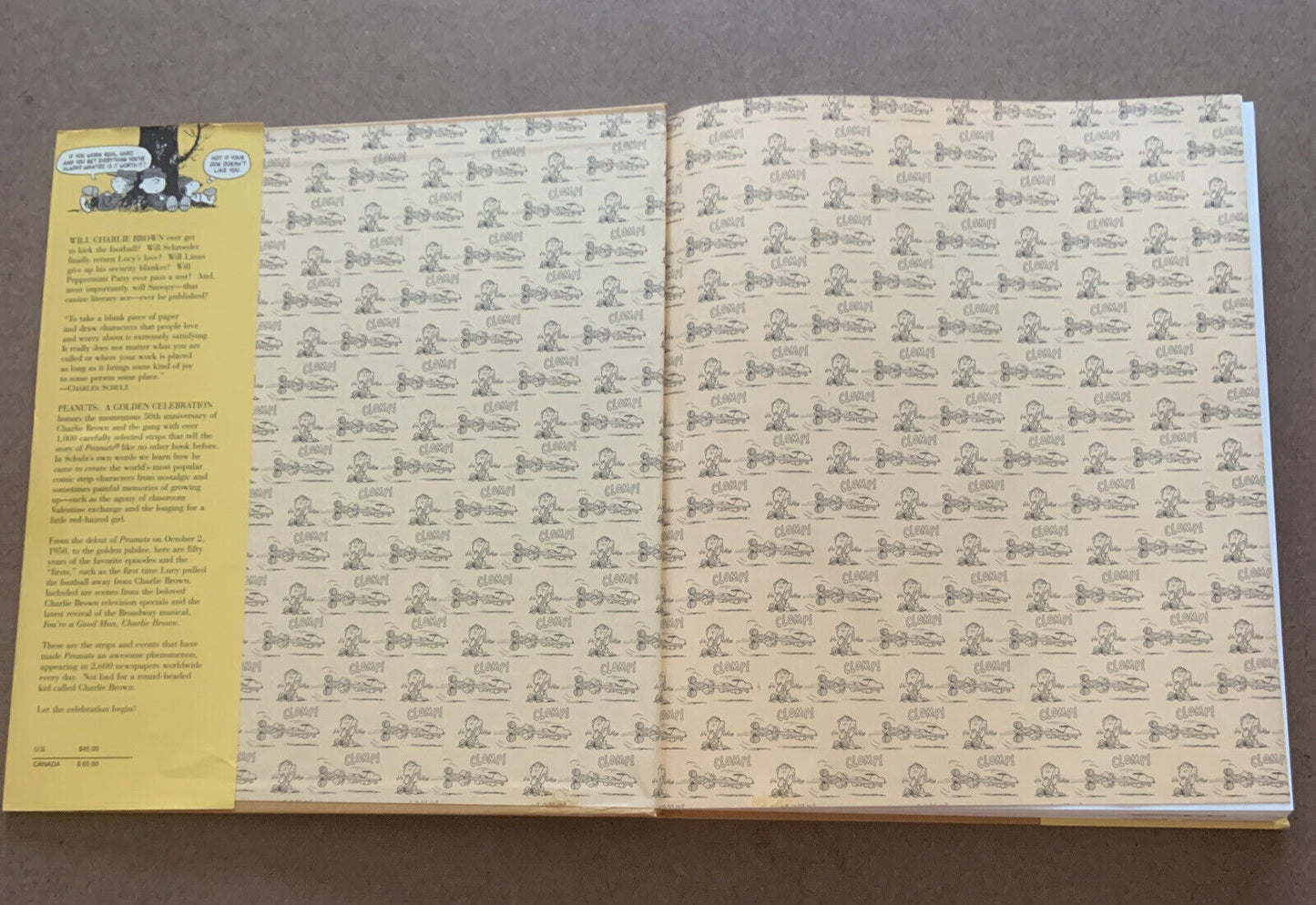 PEANUTS a Golden Celebration Charles M Schulz Table Gold DJ HC 1999 Comic Strip