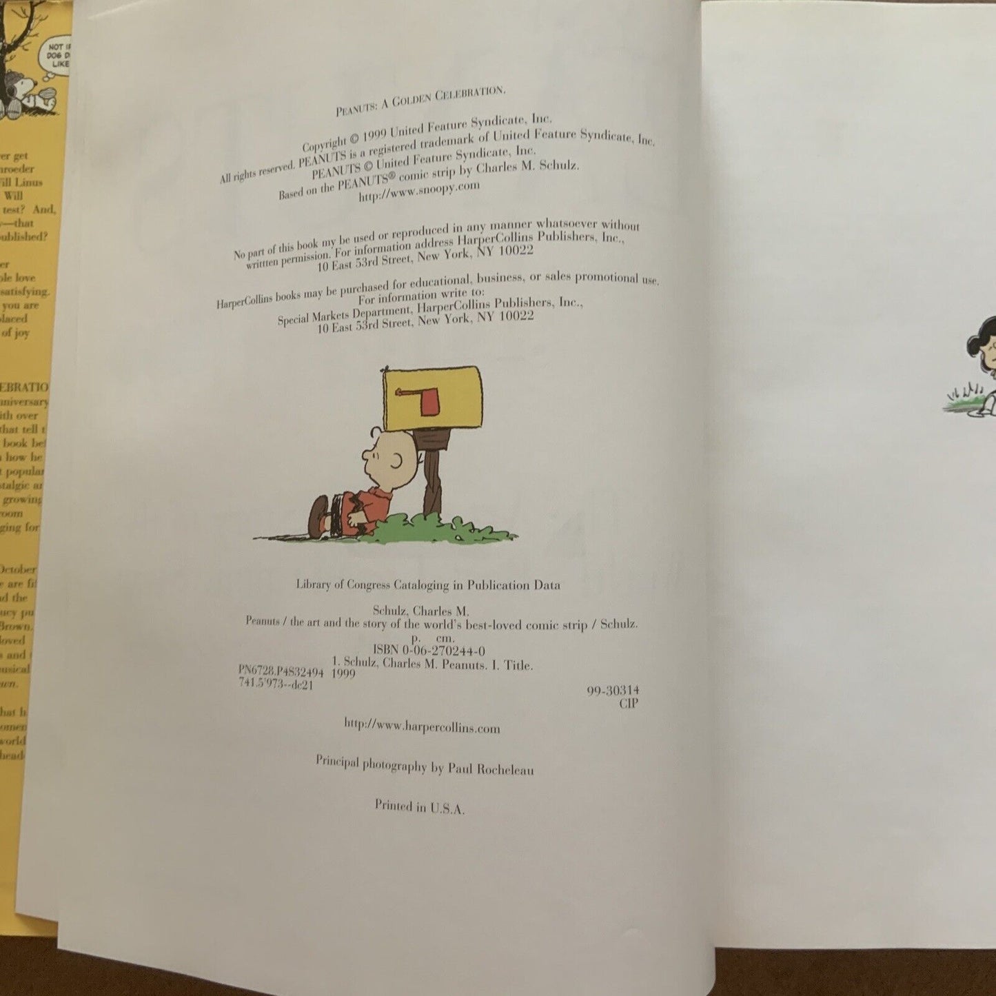 PEANUTS a Golden Celebration Charles M Schulz Table Gold DJ HC 1999 Comic Strip