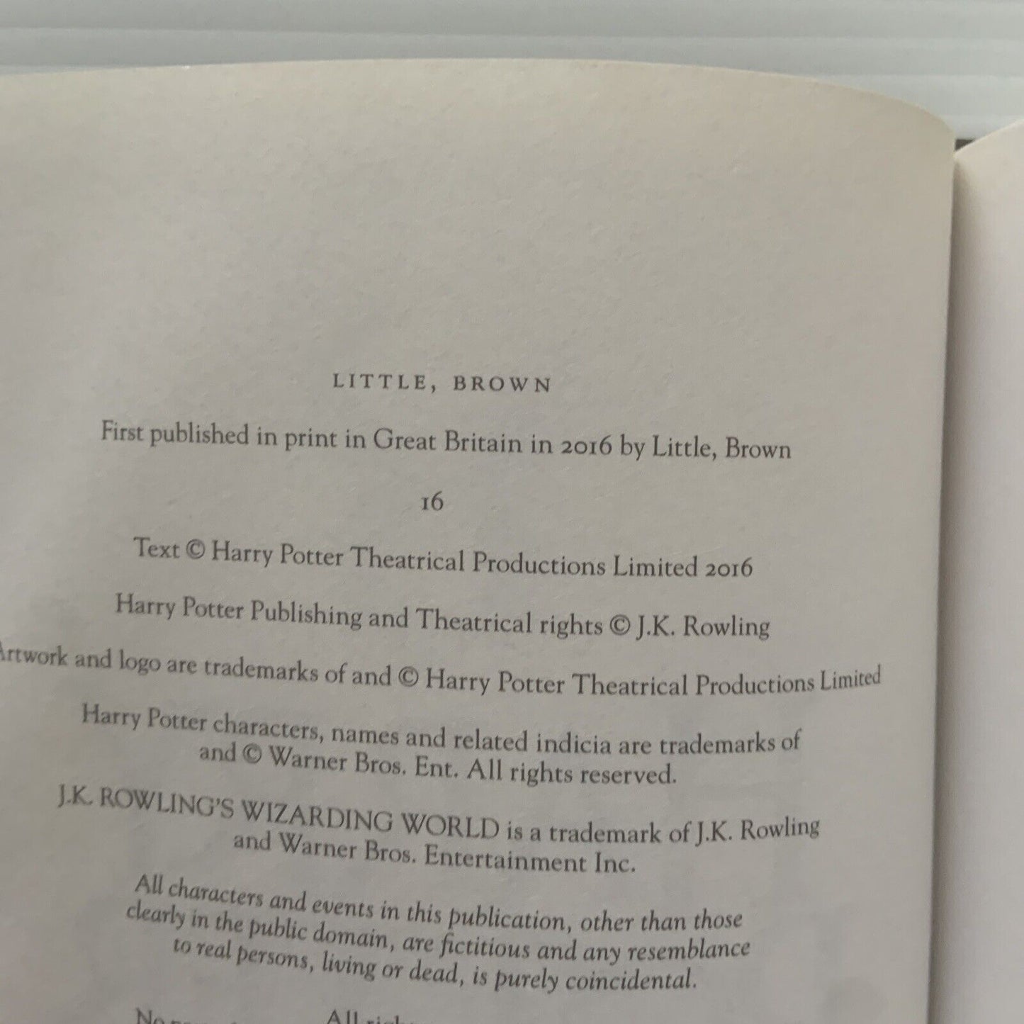 Harry Potter & The Cursed Child 2016 Special Rehearsal Edition Script HC DJ Book