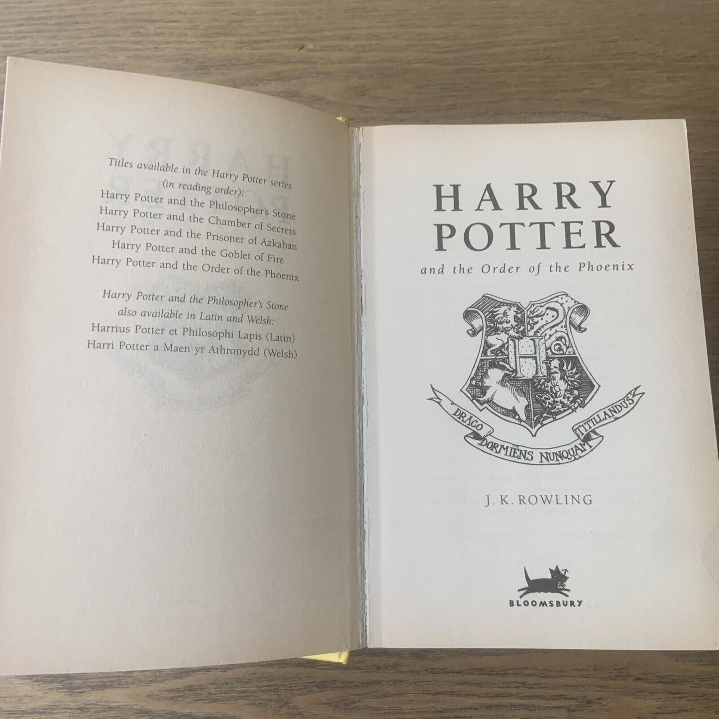 Harry Potter & the Order of the Phoenix JK Rowling 2003 1st Ed UK HC Acceptable