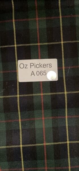 Vintage Picnic Basket 60cm Open Green Tartan Plaid Check Liner 3 Bottle AE65