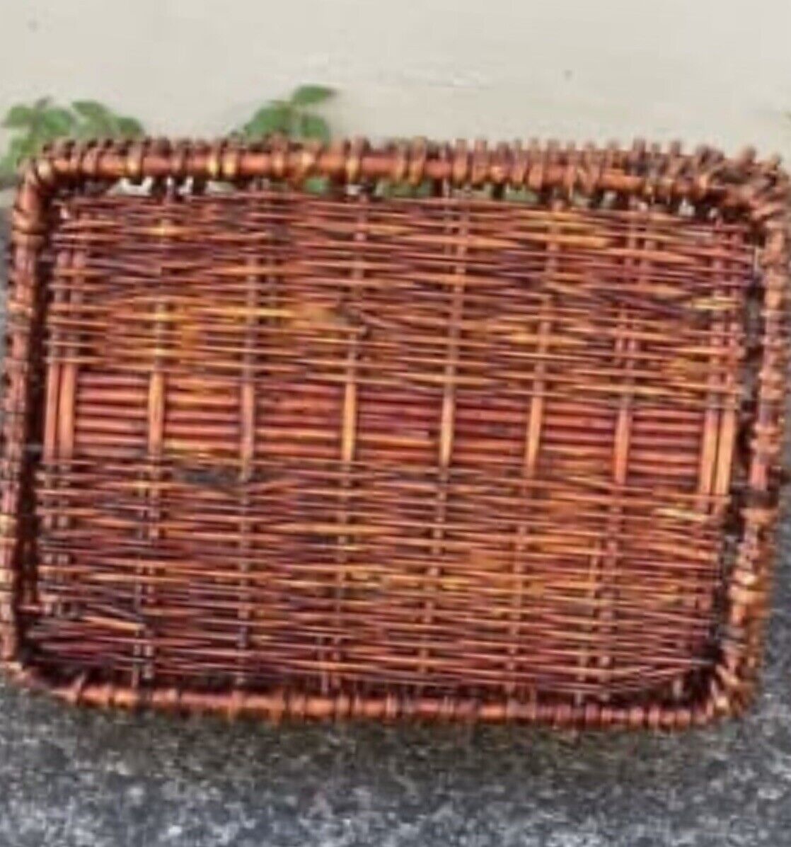 42cm Picnic Basket Brown Bamboo Cane Bread Market Gift Hamper Flowers Toys AE94