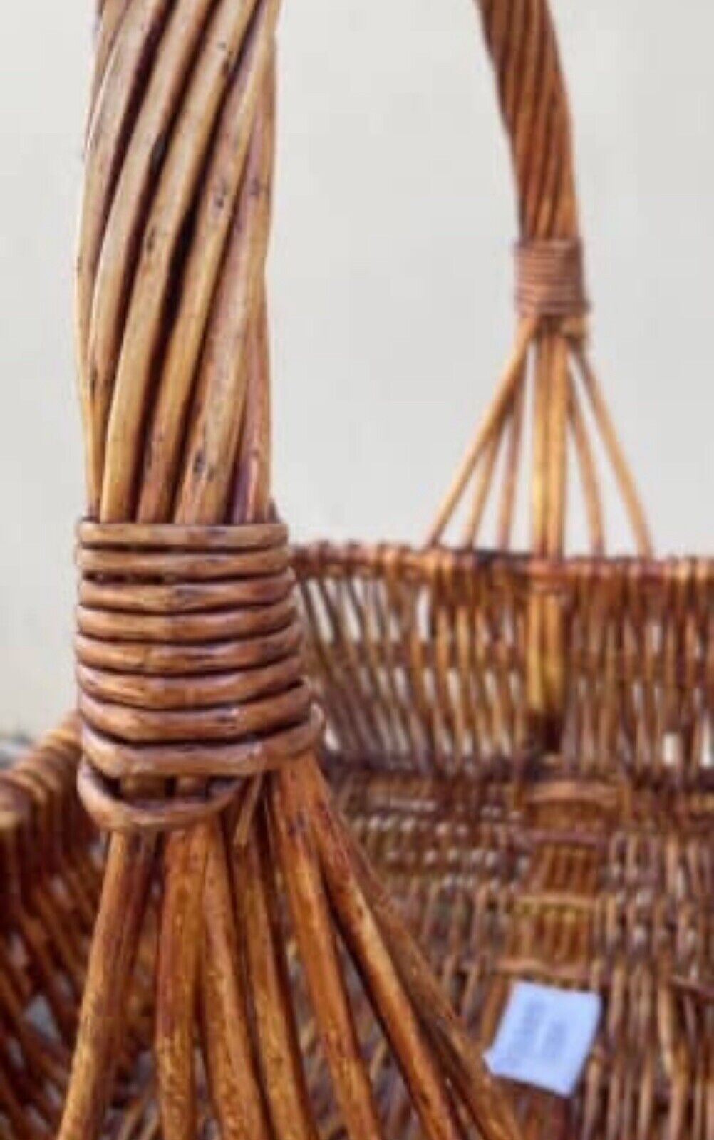 42cm Picnic Basket Brown Bamboo Cane Bread Market Gift Hamper Flowers Toys AE94
