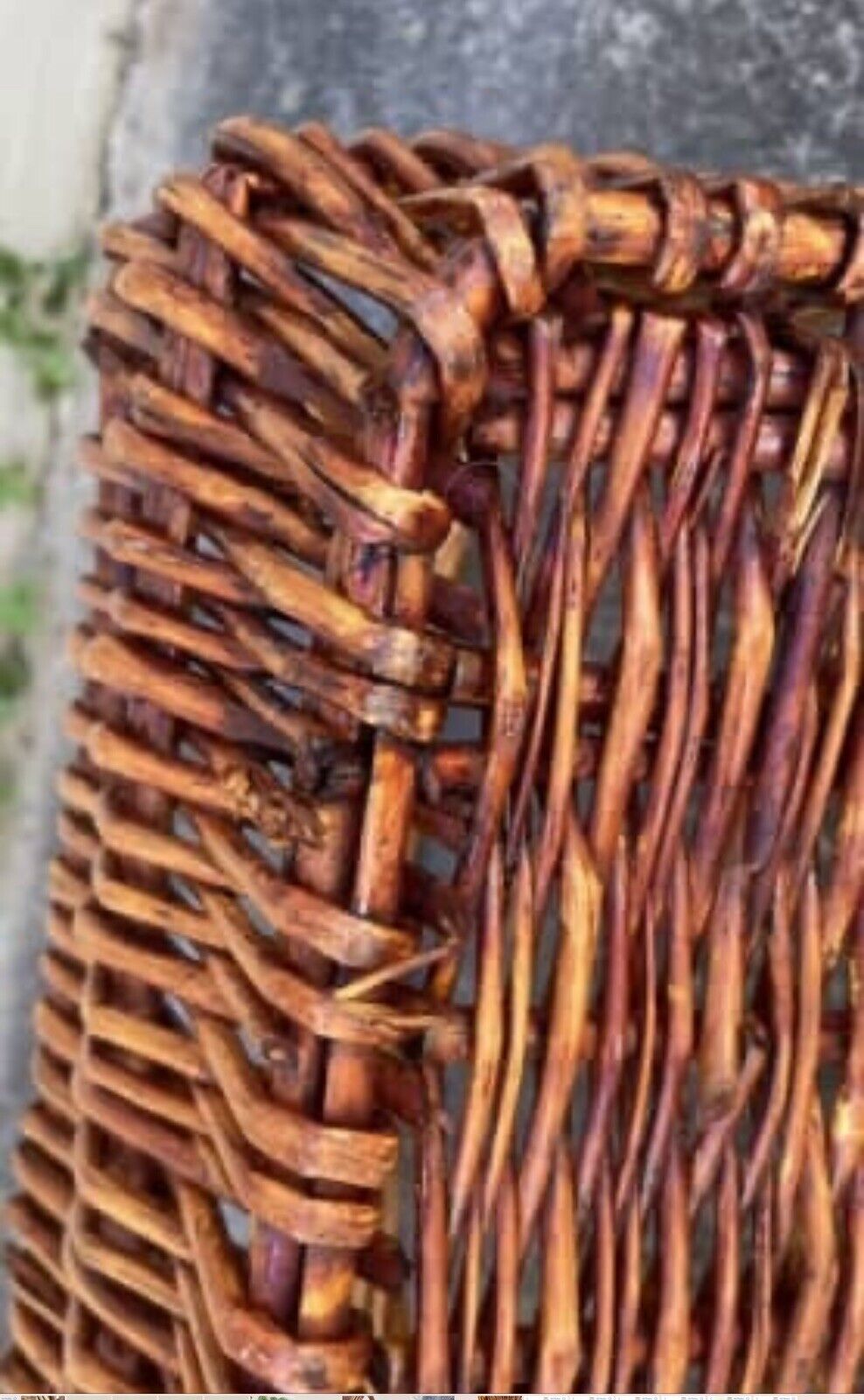 42cm Picnic Basket Brown Bamboo Cane Bread Market Gift Hamper Flowers Toys AE94