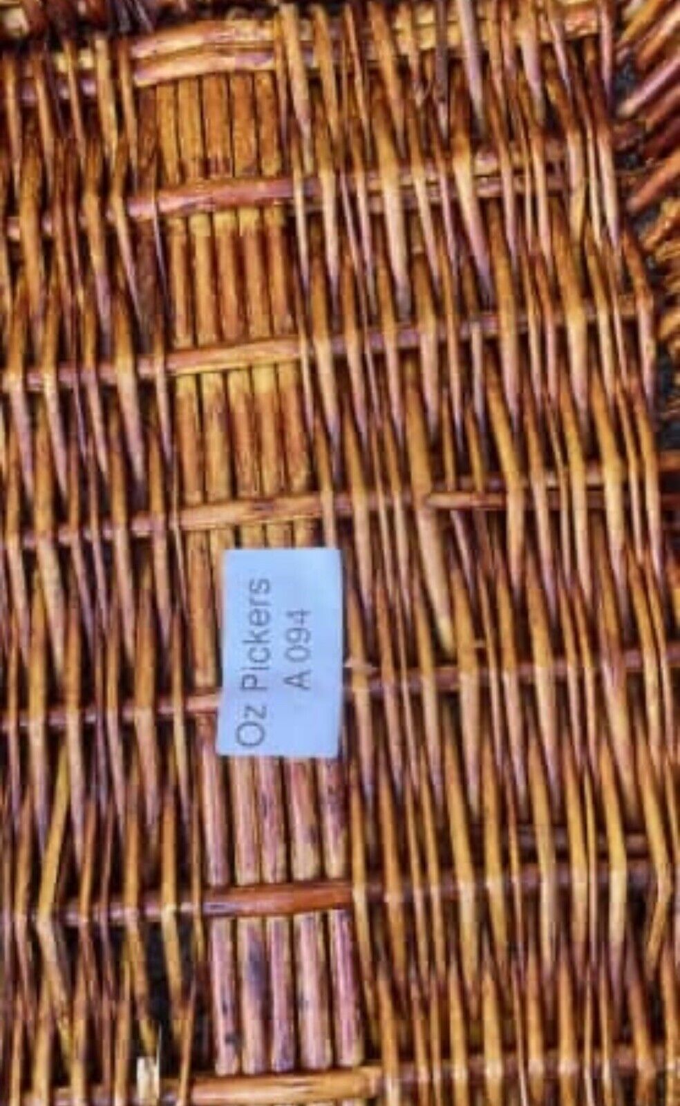 42cm Picnic Basket Brown Bamboo Cane Bread Market Gift Hamper Flowers Toys AE94