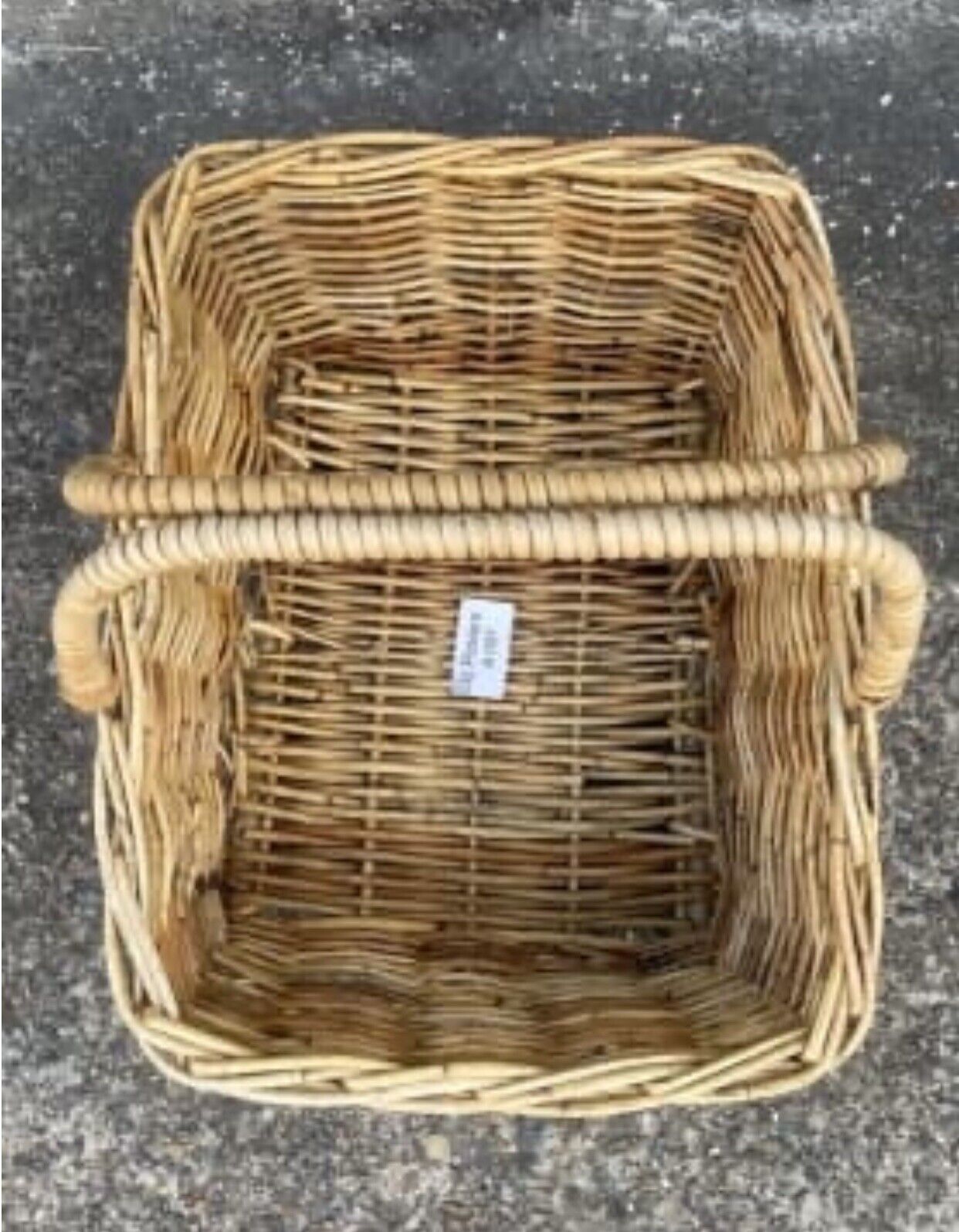 Picnic Basket 47cm Bamboo Cane Market Gift Handles Flowers Beach Trug AE97