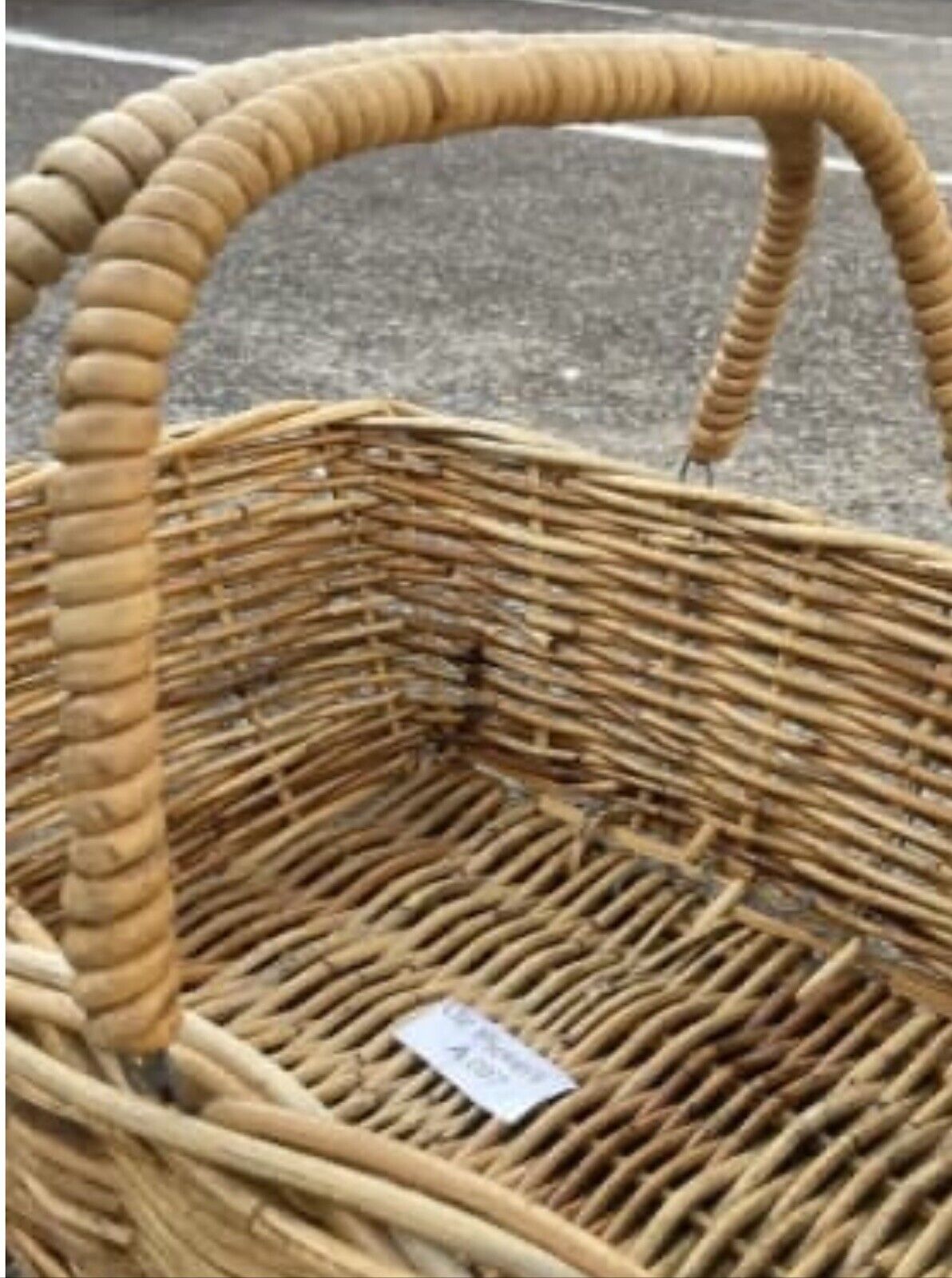Picnic Basket 47cm Bamboo Cane Market Gift Handles Flowers Beach Trug AE97