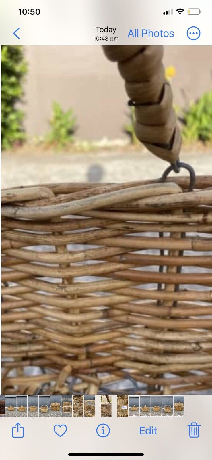 Picnic Basket 47cm Bamboo Cane Market Gift Handles Flowers Beach Trug AE97