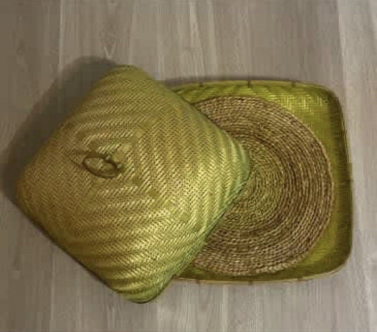 38cm Cloche Basket Tray & Dome Lid HandWoven Straw Rattan Party Picnic AE163 NEW