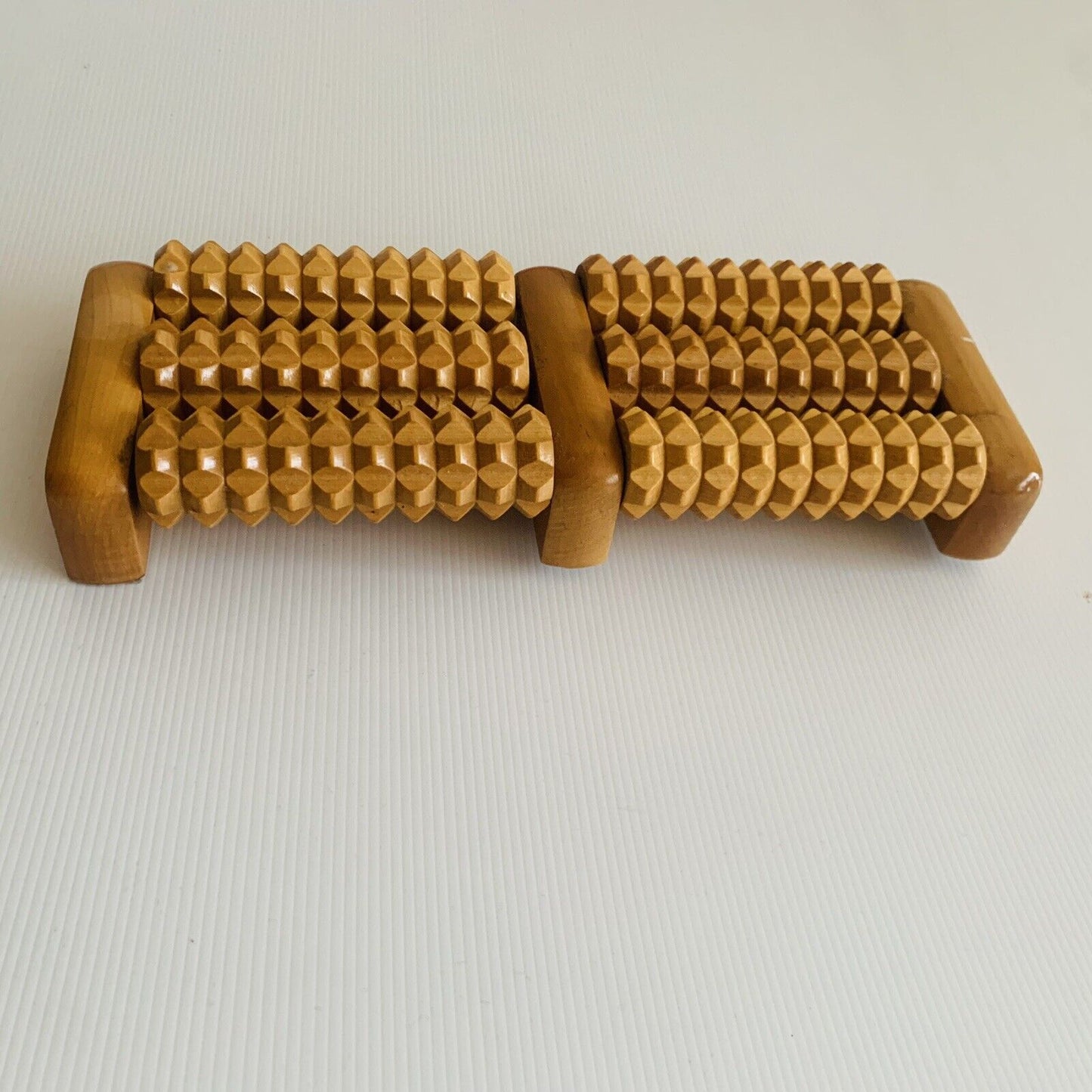 FOOT MASSAGER 32cm 6 Wooden Roller Pain Reflexology Relax Feet Massage Portable