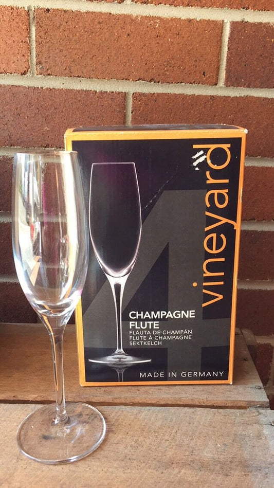 Benzer Vineyard –Champagne Flute 206ml Box set 4 Glasses Made in Germany NEW