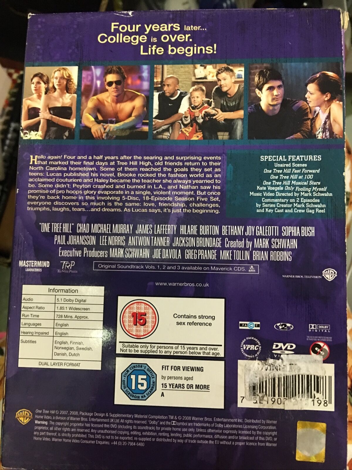 DVD TV Series ONE TREE HILL The Complete Fifth Season 2008 5 Disc Box Set