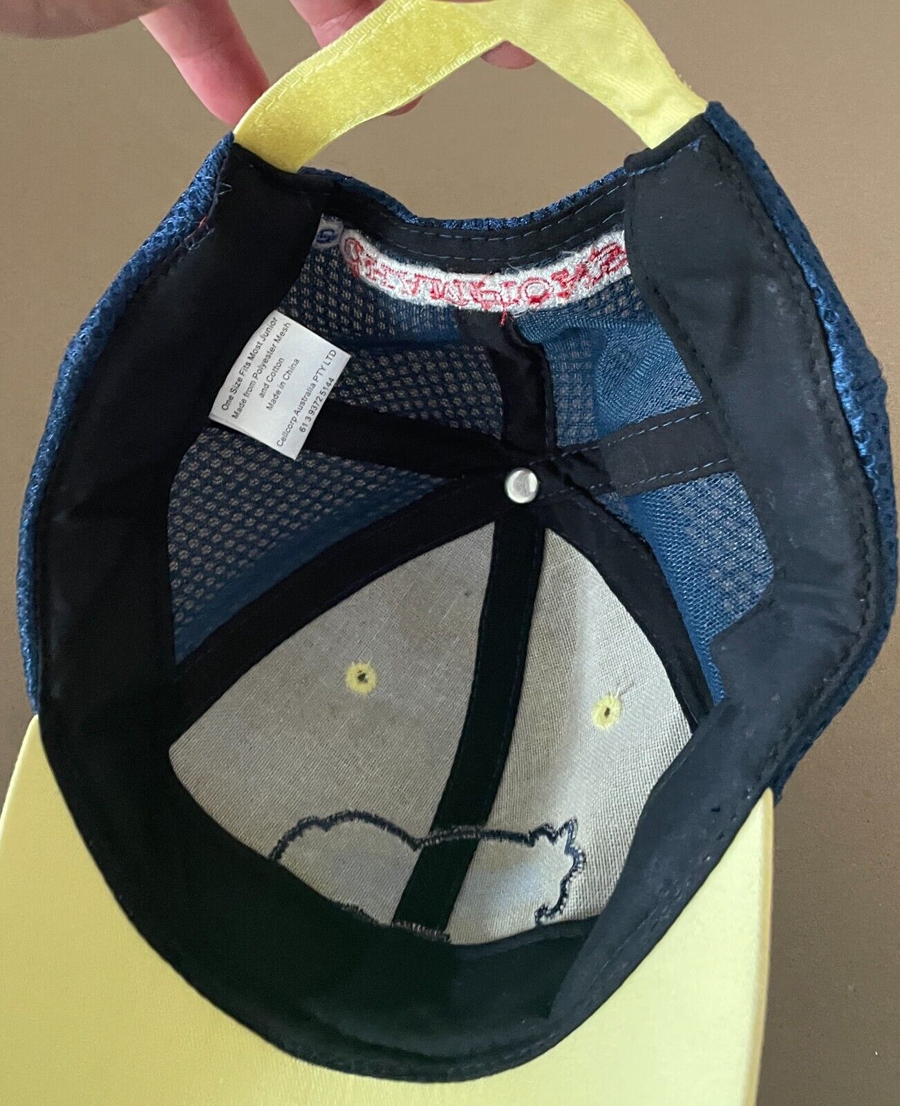 AUS KICK AFL Navy Adjustable Baseball Cap OSFA Mesh & Cotton Fabric Unisex Kids