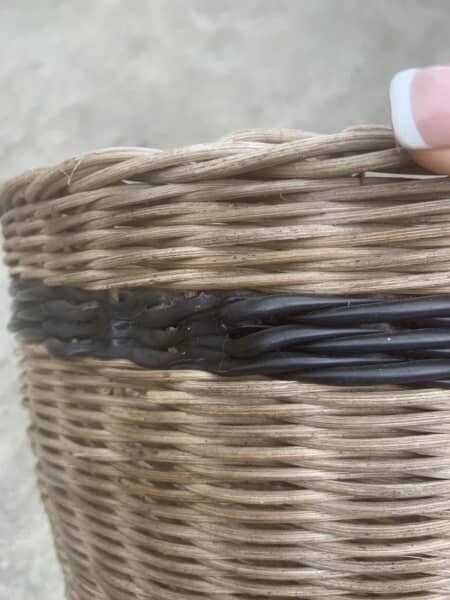 Rustic Wicker Basket Vintage 1960s 25cm Woven planter pot holder storage DE