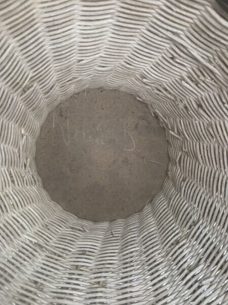 Rustic Wicker Basket Vintage 1960s 25cm Woven planter pot holder storage DE