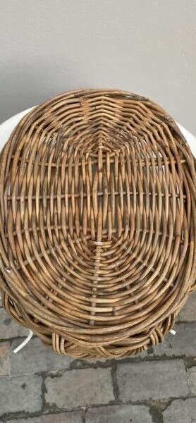 Oval Bamboo Cane Basket Retro Heavy 42cm Fruit  Bread Serving Tray AE210