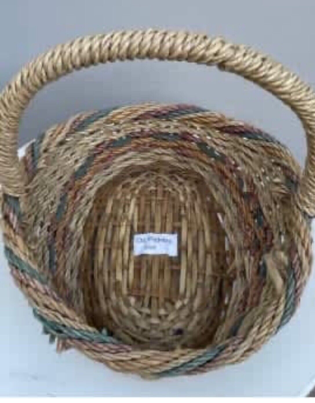 Market Basket 36cm Woven Rope Jute Seagrass Cane Flowers Storage w Handle AE208