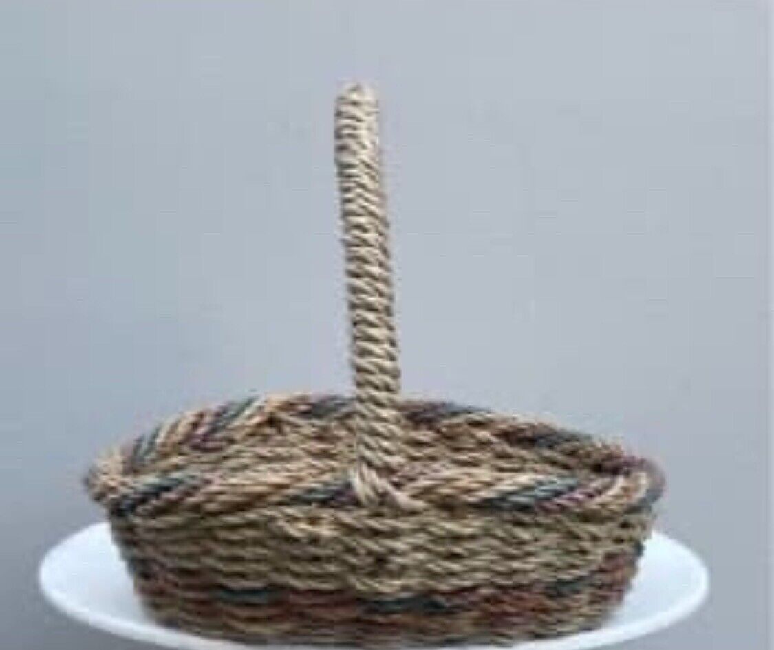 Market Basket 36cm Woven Rope Jute Seagrass Cane Flowers Storage w Handle AE208