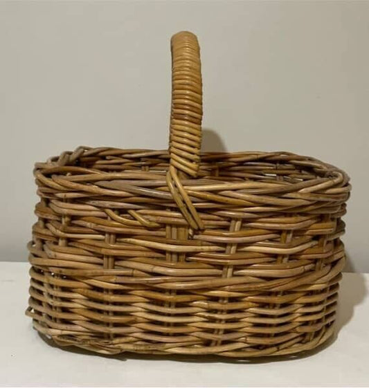 Cane Basket Large 38cm Rectangular Hand Woven Heavy Market Gift Hamper AE311