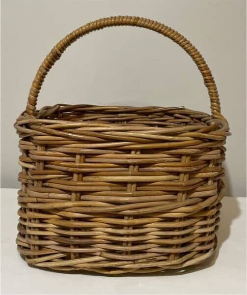 Cane Basket Large 38cm Rectangular Hand Woven Heavy Market Gift Hamper AE311