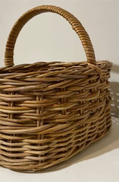 Cane Basket Large 38cm Rectangular Hand Woven Heavy Market Gift Hamper AE311