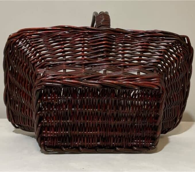 Unique Rectangle 45cm Carry Basket Flower Foraging Gift Hamper Red Black Decor A
