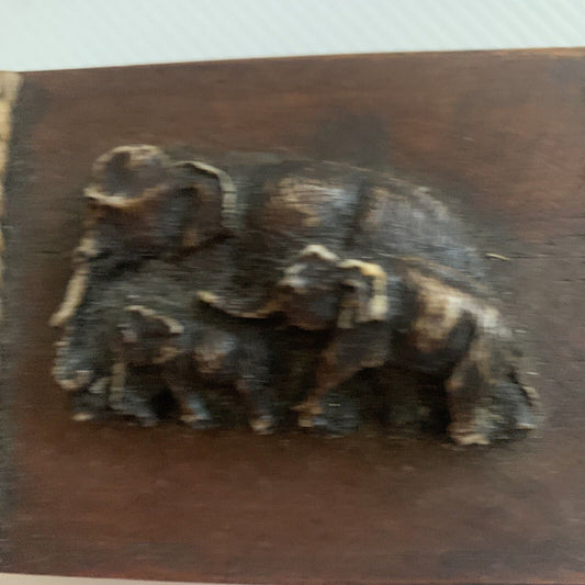 Handcrafted Thai Pothong Restaurant Elephants Trinket Business Card BOX NEW