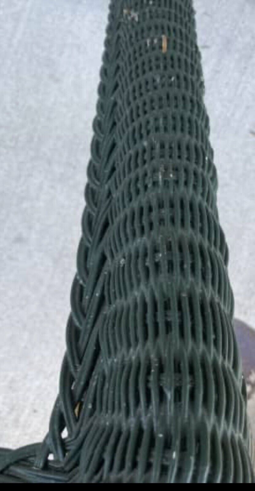 Vintage 77cm Heritage Green Woven Wicker Frame Arch Shape on wooden frame