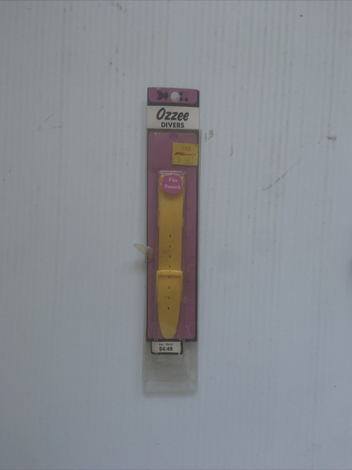 Vintage Ozzee Divers Watch Strap Fits Swatch 17mm N.O.S. Yellow Plastic 14