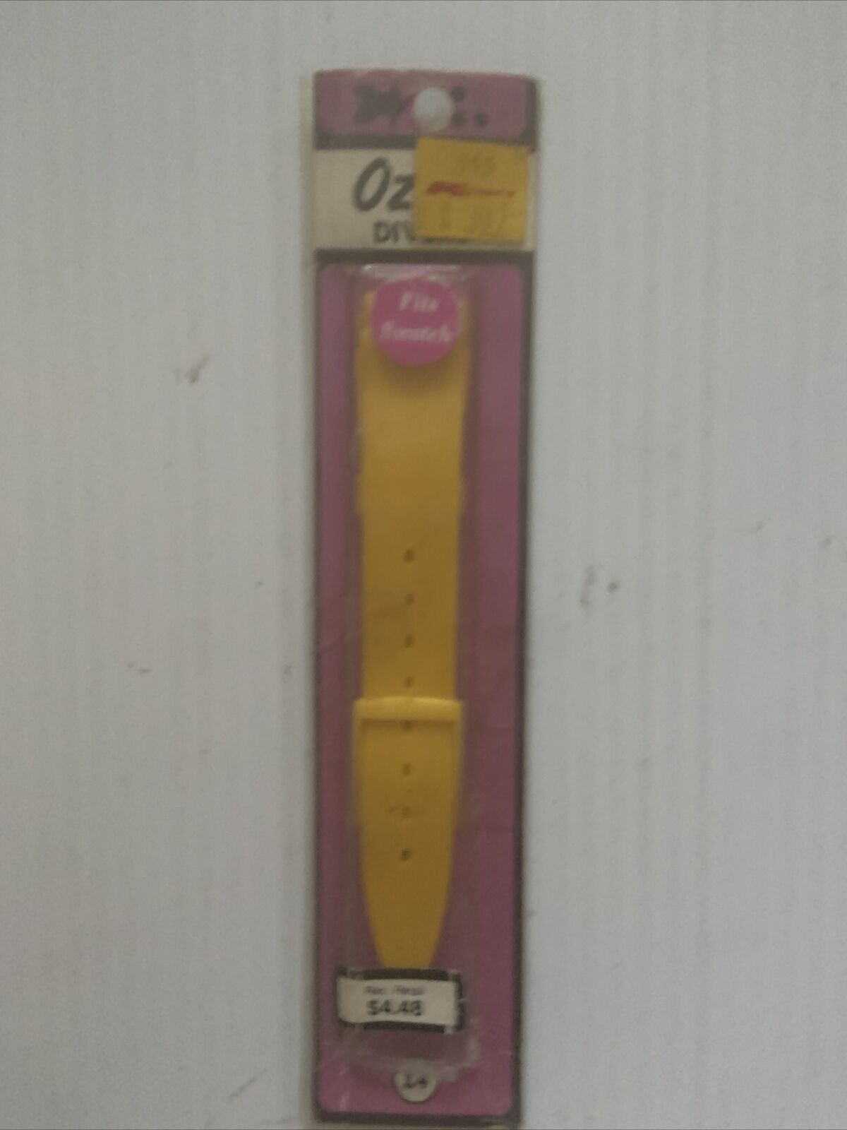 Vintage Ozzee Divers Watch Strap Fits Swatch 17mm N.O.S. Yellow Plastic 14