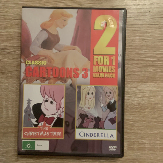 DVD The Christmas Tree & Cinderella Classic Cartoons 3 Animated Kids Movies NEW
