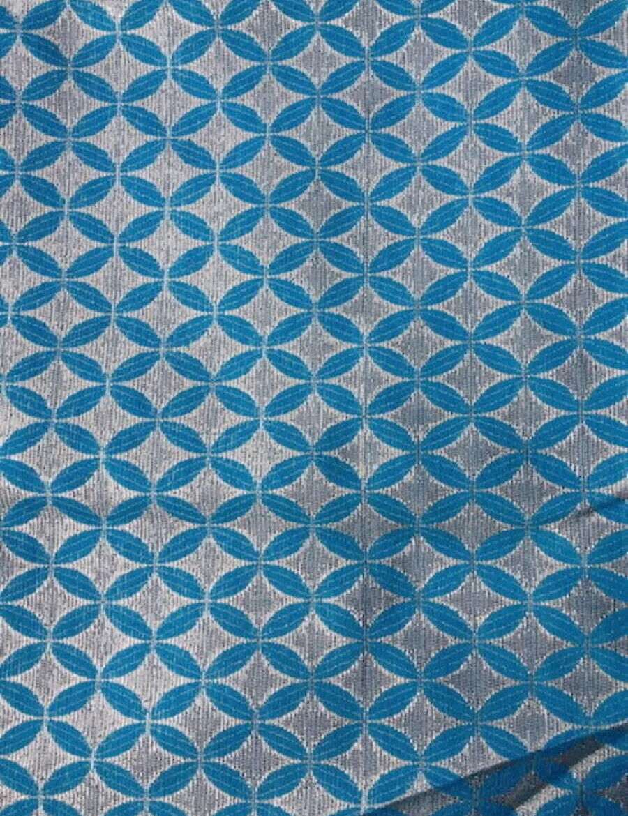 Vintage Garment FABRIC 4 metres Blue Thread & Silver Lamé NEW Old Stock