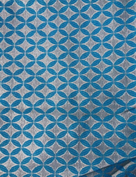 Vintage Garment FABRIC 4 metres Blue Thread & Silver Lamé NEW Old Stock