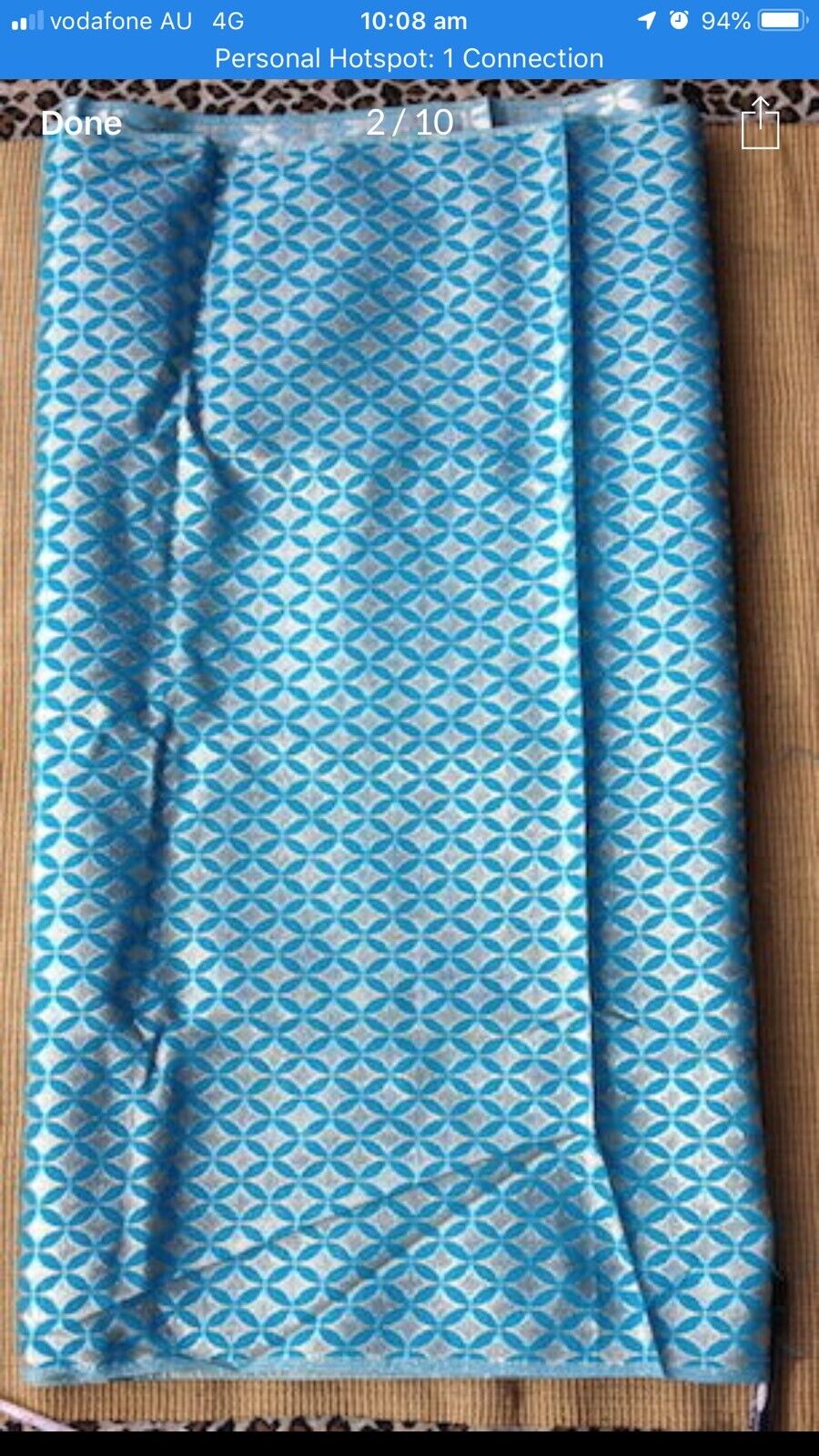 Vintage Garment FABRIC 4 metres Blue Thread & Silver Lamé NEW Old Stock