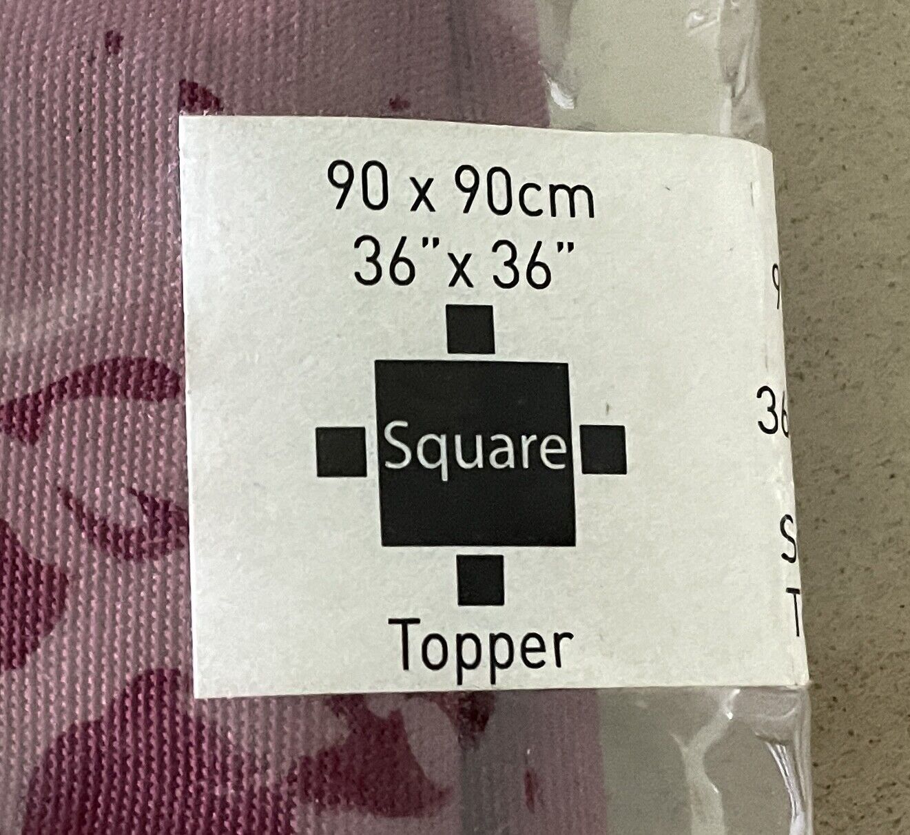 TABLE CLOTH 90cm Square Burgundy Poly Cotton Unused NEW