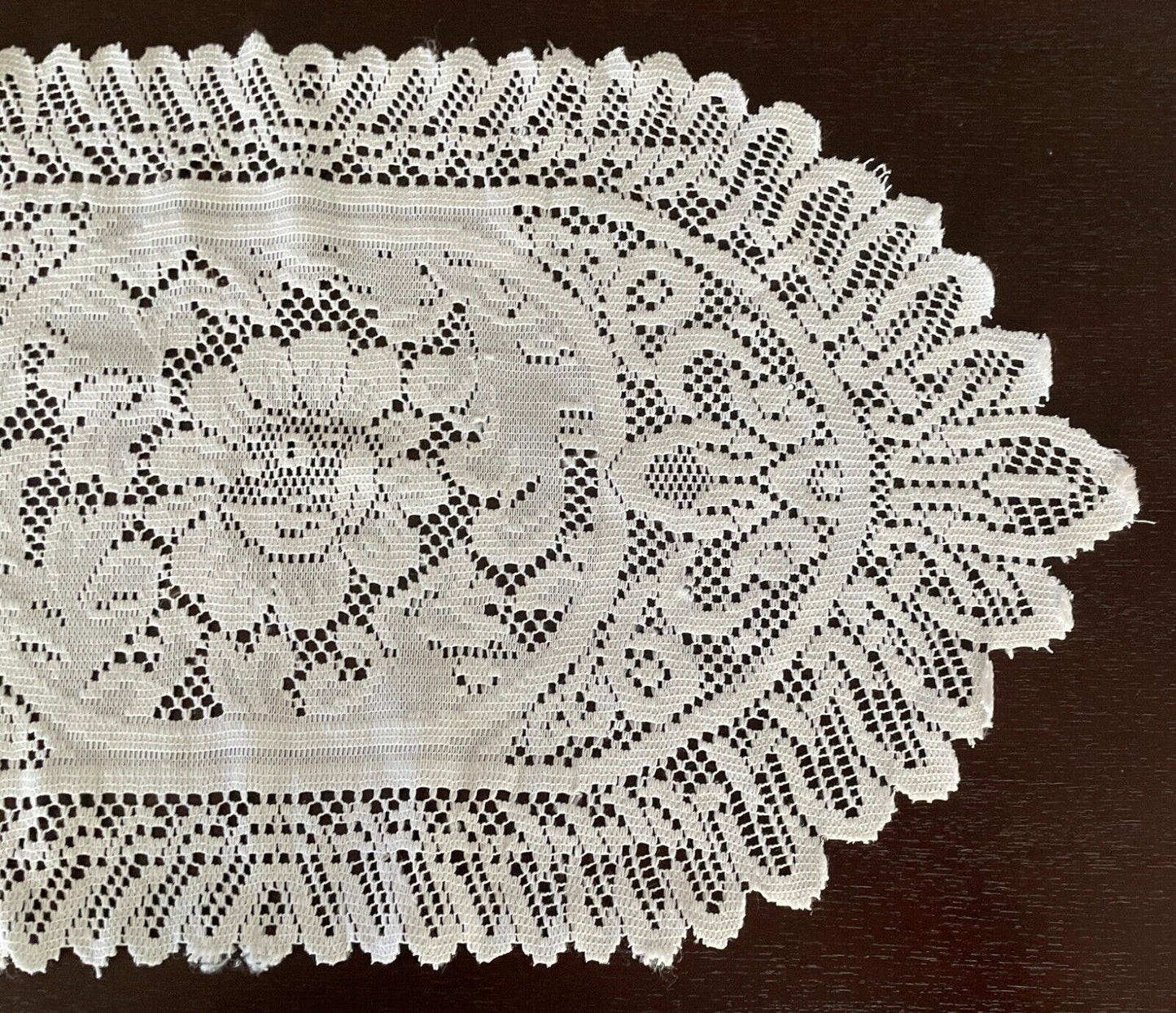 White Cut Out Fabric Large Oval Doily (1) 68 x 38cm Doilies