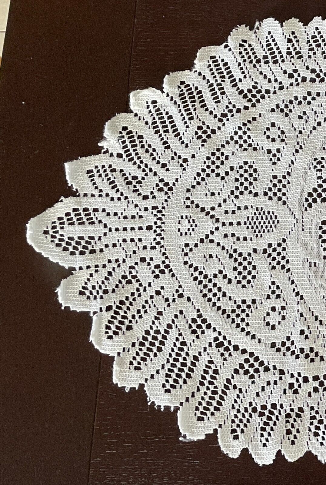 White Cut Out Fabric Large Oval Doily (1) 68 x 38cm Doilies