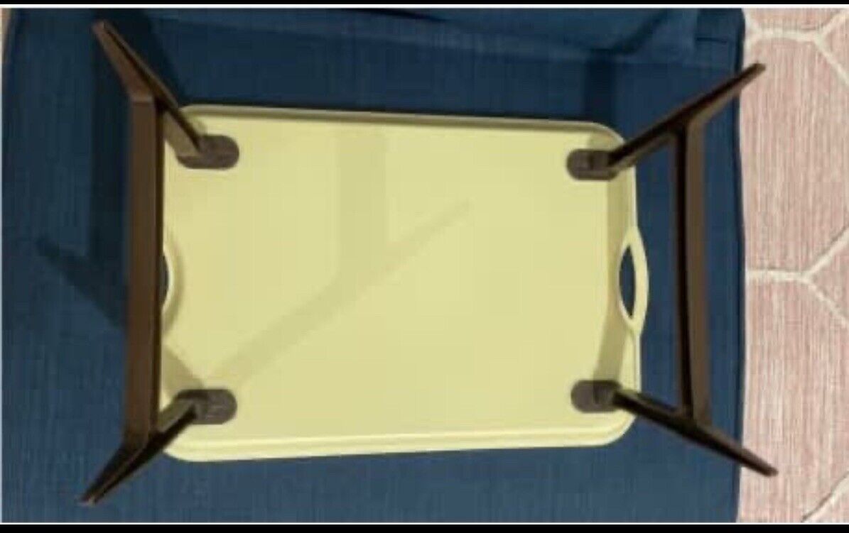 Vintage FOLDING Tray MCM Moulded Plastic Laptop Bed Lap Table Legs TV dinners