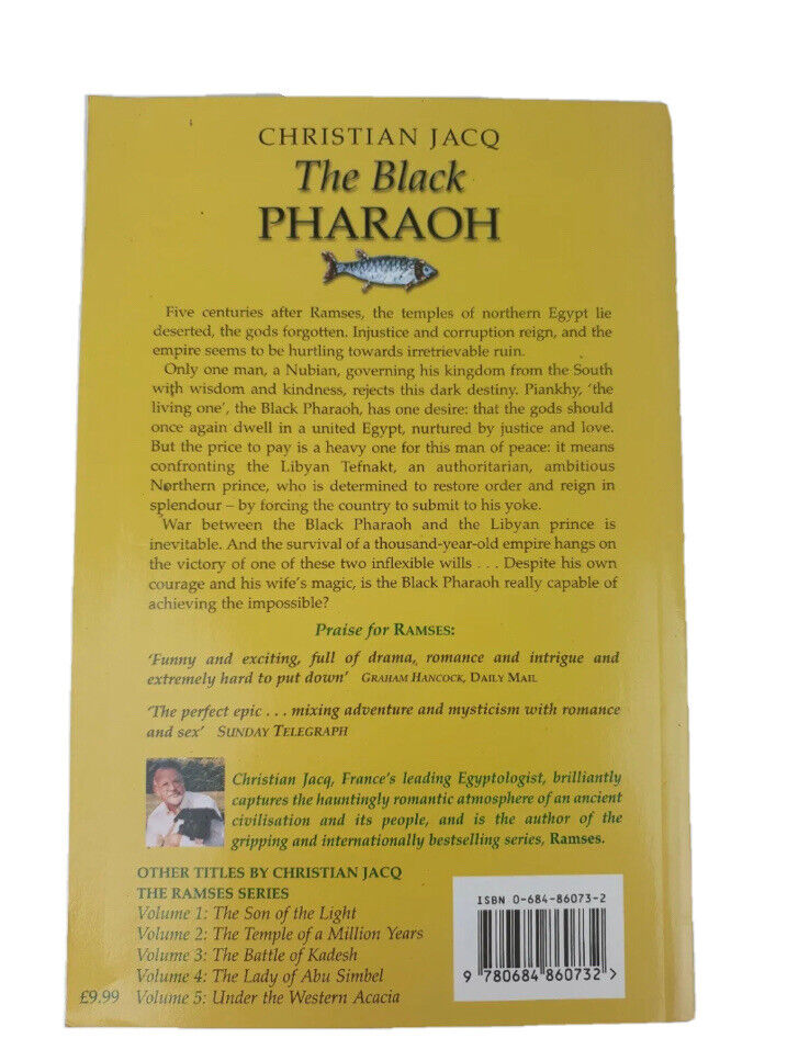 PB Book THE BLACK PHARAOH by Christian Jacq 1999 Egyptology Author Of RAMSES