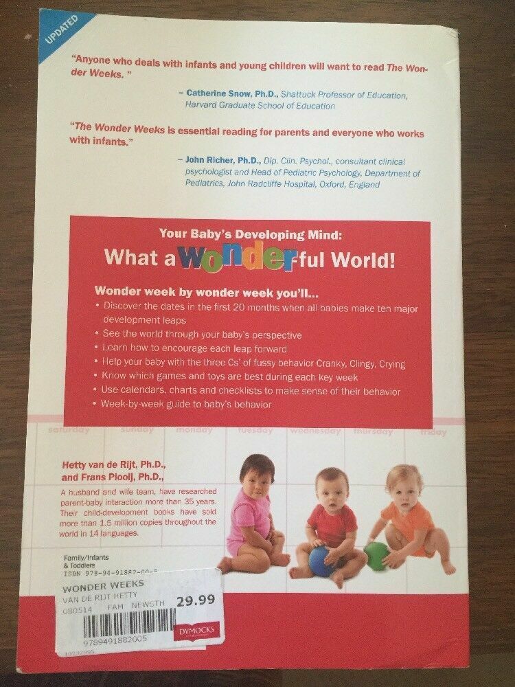PB Book THE WONDER WEEKS Hetty Van De Rijt & Fran Plooj  2013 Baby Parenting