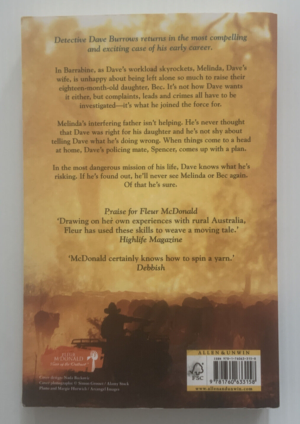 PB Book WITHOUT A DOUBT by Fleur McDonald 2019 Detective Dave Series Novel