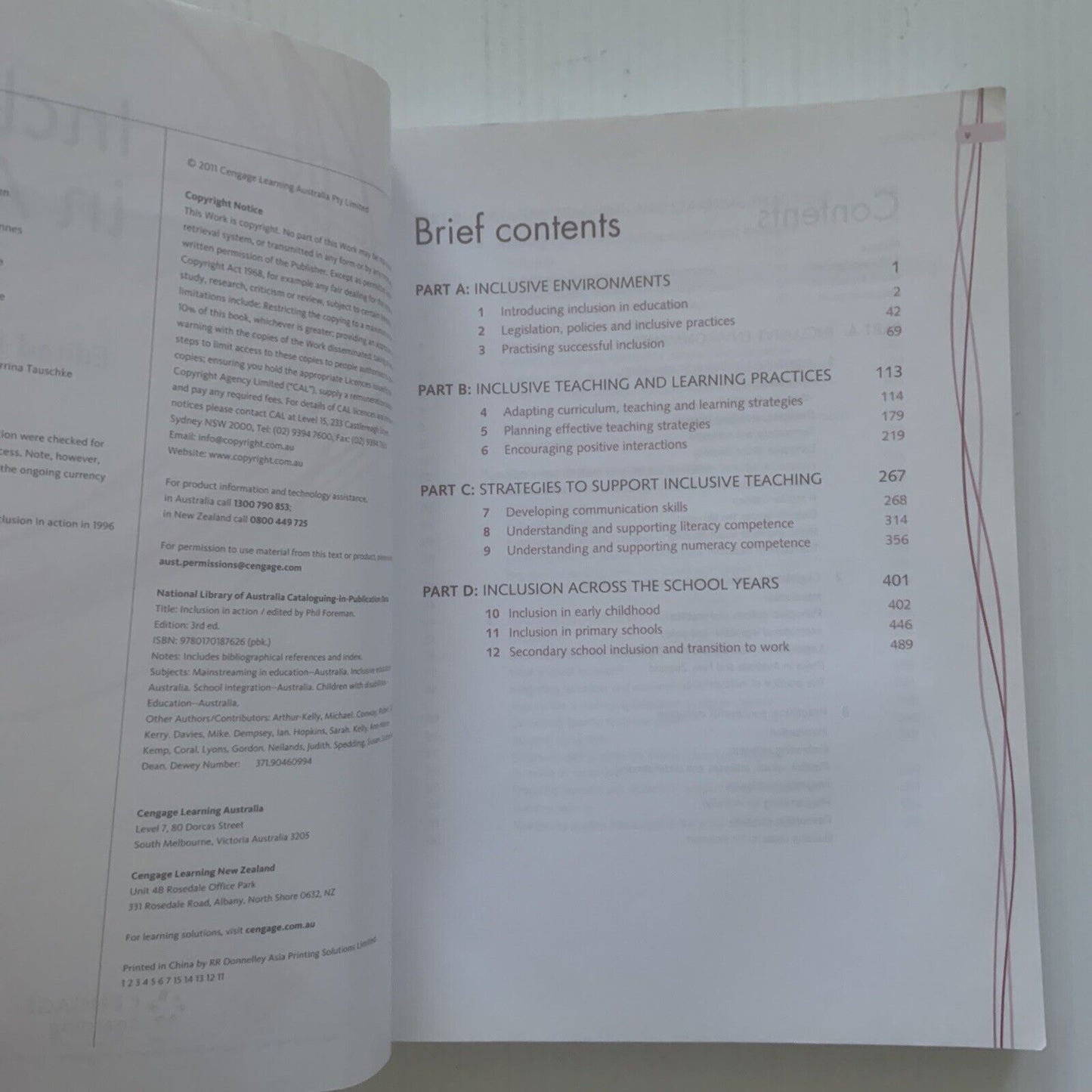 PB Book INCLUSION IN ACTION by Phil Foreman 2011 3rd Edition Cengage Learning