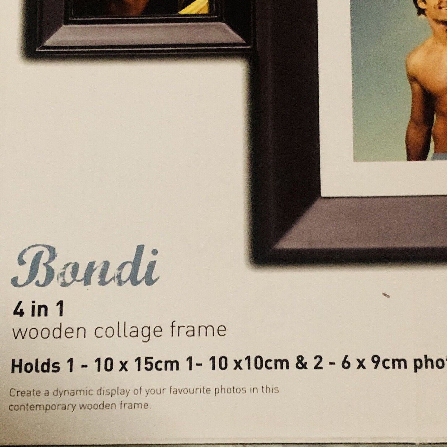 UNIGIFT BONDI 4 in 1 Photo Picture Wall Collage Black Wood Frame Memory Display