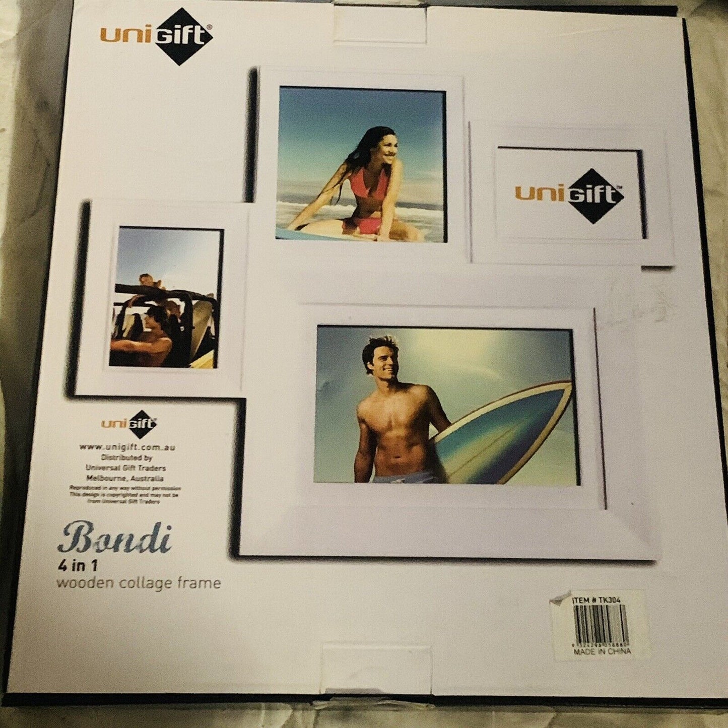 UNIGIFT BONDI 4 in 1 Photo Picture Wall Collage Black Wood Frame Memory Display