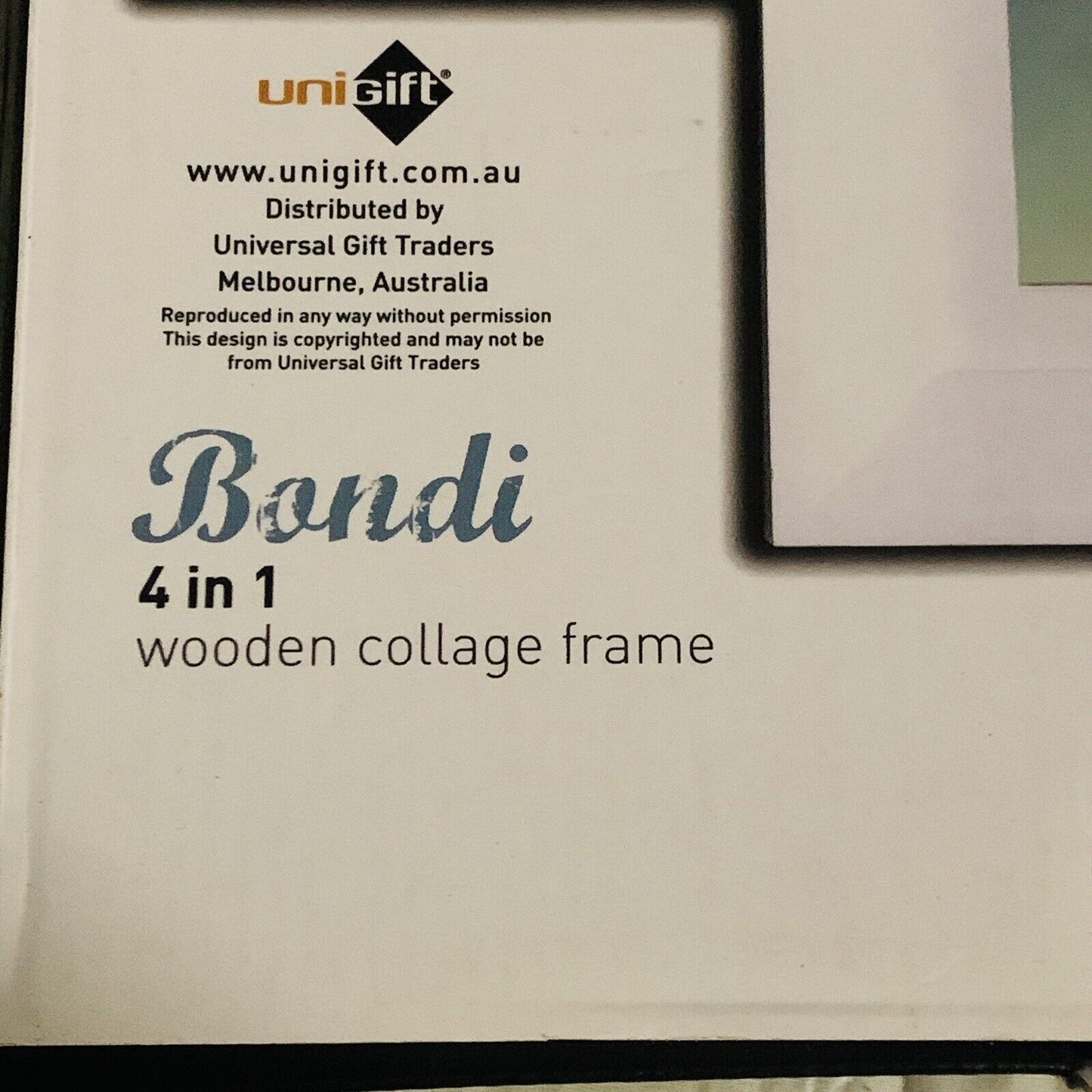 UNIGIFT BONDI 4 in 1 Photo Picture Wall Collage Black Wood Frame Memory Display