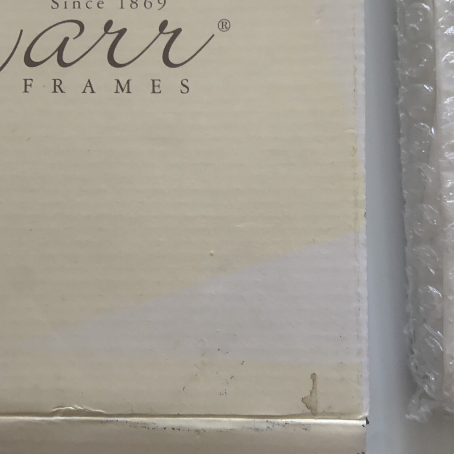 CARR FRAMES Double Hinged Picture Frame White Gold Metal 5x7 In Box Opened NEW
