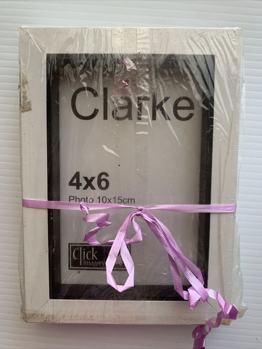 Picture Frame CLARKE Click Imagery Gloss White Free Standing or Hang 10x15cm NEW