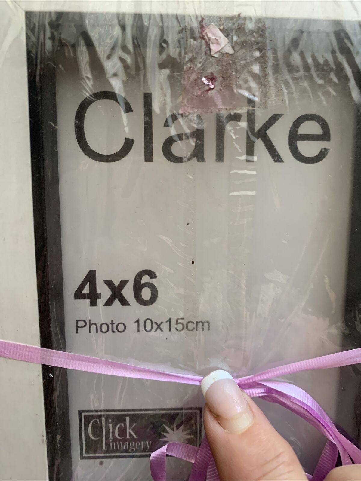 Picture Frame CLARKE Click Imagery Gloss White Free Standing or Hang 10x15cm NEW