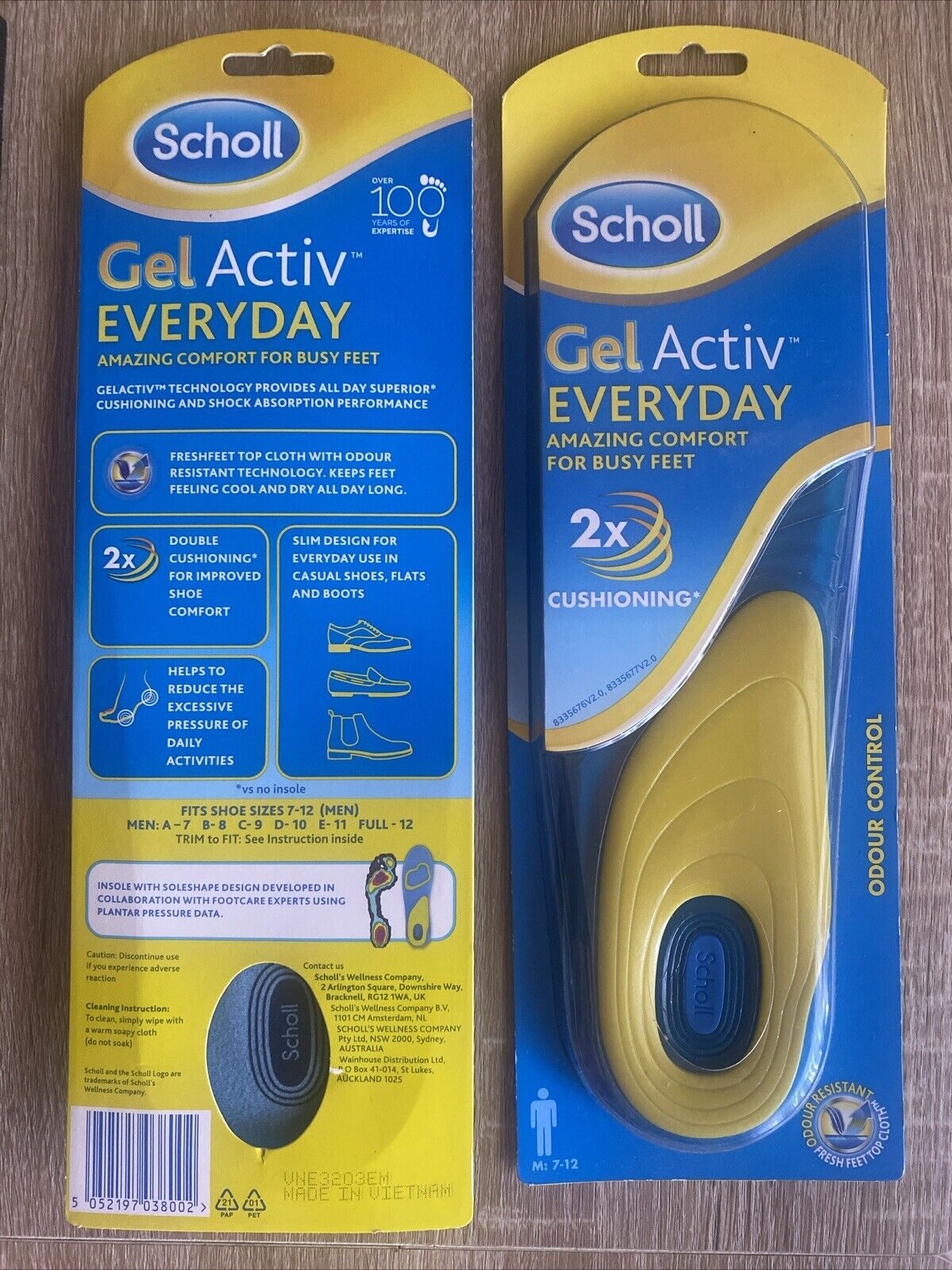 2x SCHOLL Gel Active Everyday 2x Cushioning Comfort for Busy Feet Odour Control